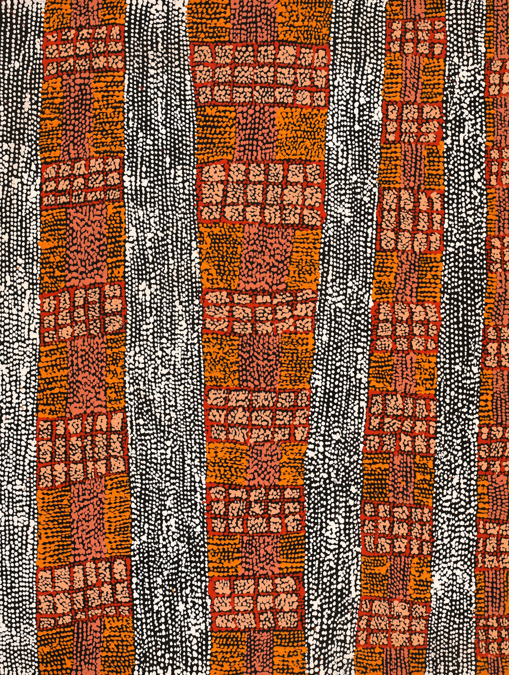 Aboriginal Artwork by Sabrina Nangala Robertson, Ngapa Jukurrpa (Water Dreaming) - Pirlinyarnu, 61x46cm