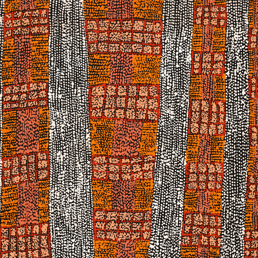 Aboriginal Artwork by Sabrina Nangala Robertson, Ngapa Jukurrpa (Water Dreaming) - Pirlinyarnu, 61x46cm
