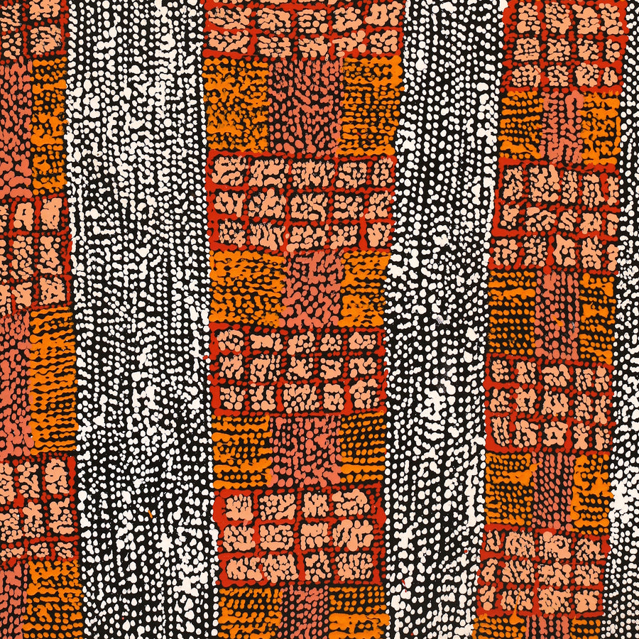 Aboriginal Artwork by Sabrina Nangala Robertson, Ngapa Jukurrpa (Water Dreaming) - Pirlinyarnu, 61x46cm