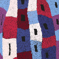 Aboriginal Artwork by Sadie Nakamarra Padoon, Nguru Nyirrpi-wana (Country around Nyirrpi), 107x46cm