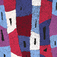 Aboriginal Artwork by Sadie Nakamarra Padoon, Nguru Nyirrpi-wana (Country around Nyirrpi), 107x46cm