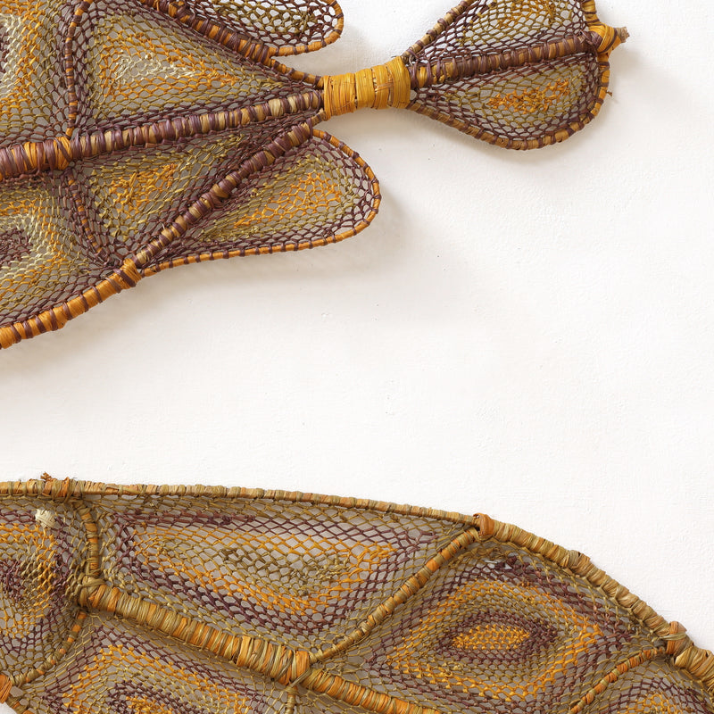 Aboriginal Artwork by Samantha Malkudja, Birlmu or Namarnkorl (Barramundi), Pair