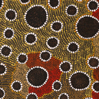 Aboriginal Artwork by Samantha Napurrurla Wilson, Wanakiji Jukurrpa (Bush Tomato Dreaming), 50x40cm