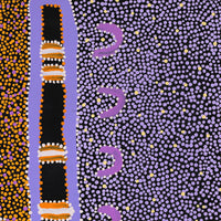 Aboriginal Artwork by Samuel Jampijinpa Collins, Yankirri Jukurrpa (Emu Dreaming), 61x61cm