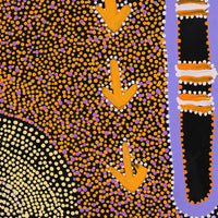 Aboriginal Artwork by Samuel Jampijinpa Collins, Yankirri Jukurrpa (Emu Dreaming), 61x61cm