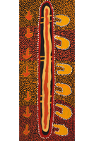 Aboriginal Art by Samuel Jampijinpa Collins, Yankirri Jukurrpa (Emu Dreaming), 76x30cm - ART ARK®