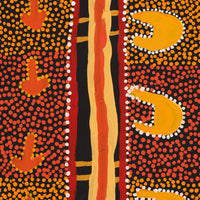 Aboriginal Artwork by Samuel Jampijinpa Collins, Yankirri Jukurrpa (Emu Dreaming), 76x30cm