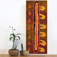 Aboriginal Artwork by Samuel Jampijinpa Collins, Yankirri Jukurrpa (Emu Dreaming), 76x30cm
