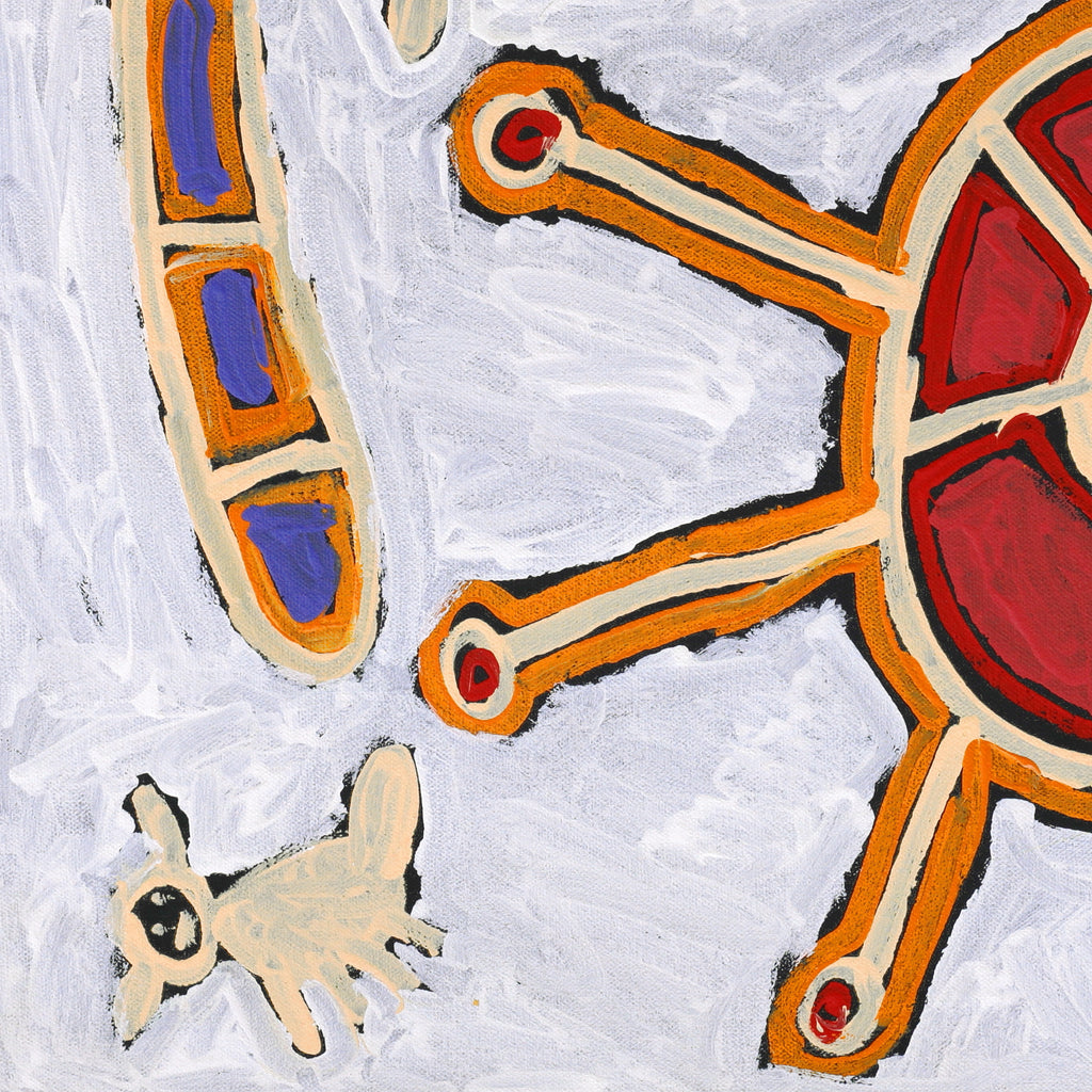 Aboriginal Artwork by Saraeva Napangardi Marshall, Mina Mina Dreaming, 46x46cm