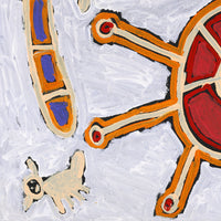 Aboriginal Artwork by Saraeva Napangardi Marshall, Mina Mina Dreaming, 46x46cm