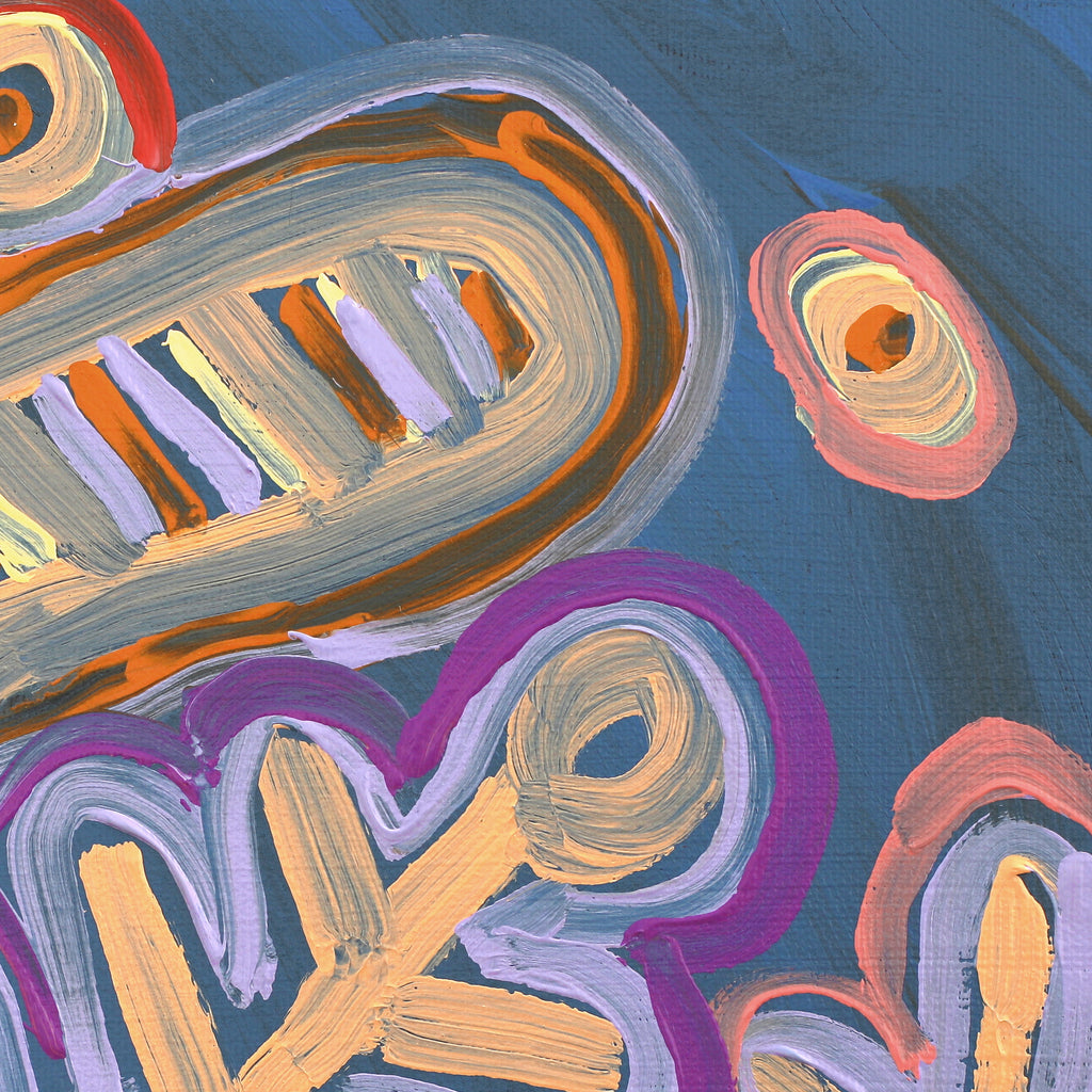 Aboriginal Artwork by Saraeva Napangardi Marshall, Mina Mina Dreaming - Ngalyipi, 30x30cm