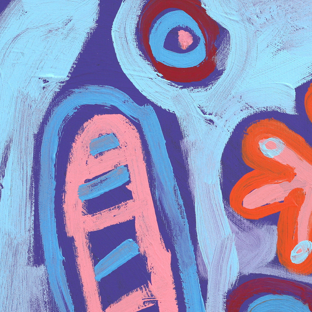 Aboriginal Artwork by Saraeva Napangardi Marshall, Mina Mina Dreaming - Ngalyipi, 50x40cm