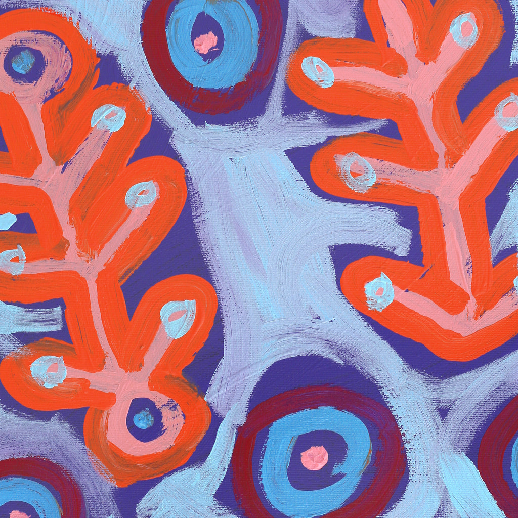 Aboriginal Artwork by Saraeva Napangardi Marshall, Mina Mina Dreaming - Ngalyipi, 50x40cm