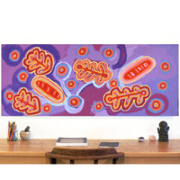 Aboriginal Art by Saraeva Napangardi Marshall, Mina Mina Dreaming, 152x61cm - ART ARK®