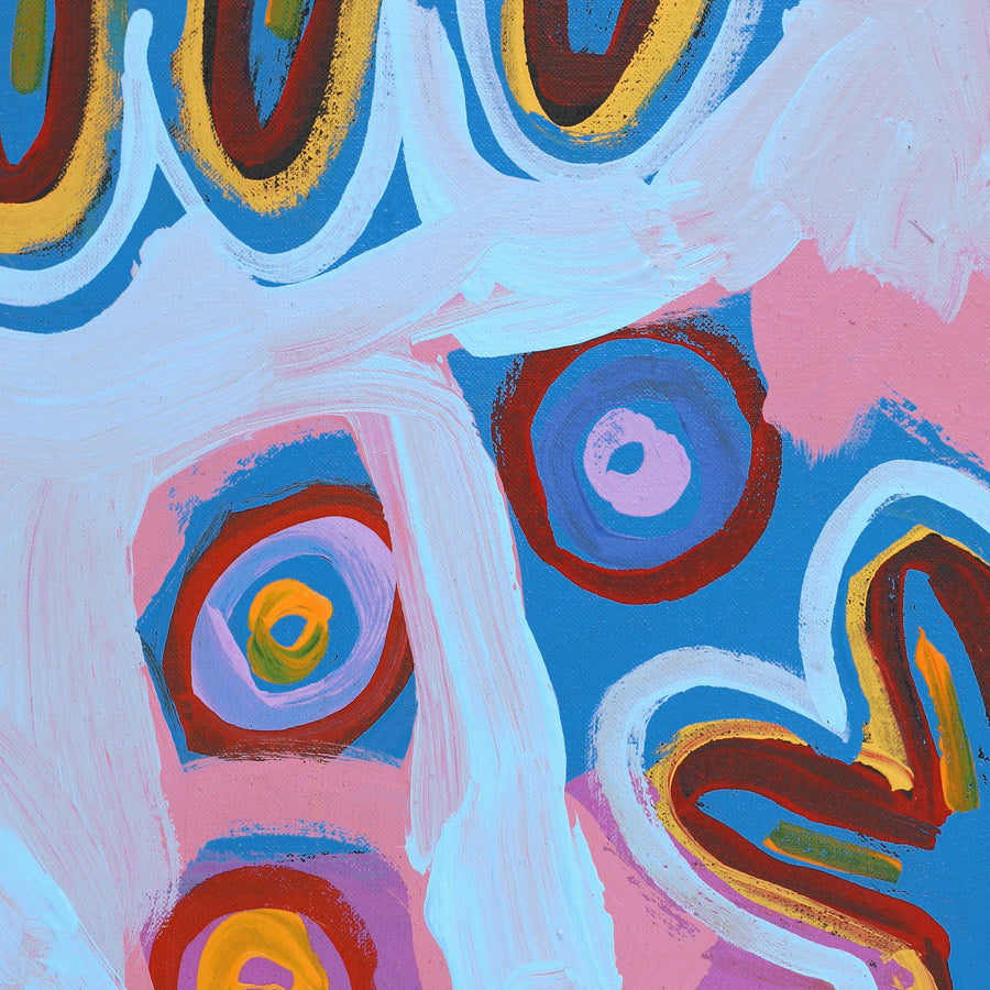 Aboriginal Artwork by Saraeva Napangardi Marshall, Mina Mina Dreaming - Ngalyipi, 91x61cm