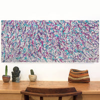 Aboriginal Artwork by Sarah-Jane Nampijinpa Singleton, Yankirri Jukurrpa (Emu Dreaming) - Ngarlikirlangu, 107x46cm