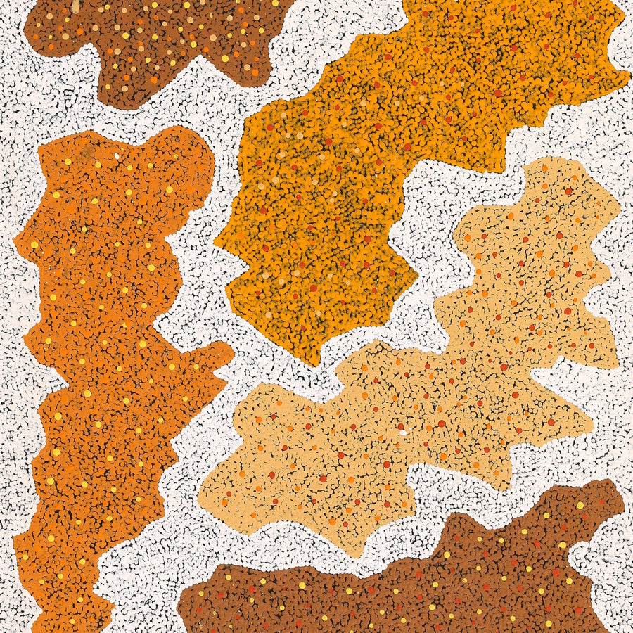 Aboriginal Artwork by Sarah-Jane Nampijinpa Singleton, Yankirri Jukurrpa (Emu Dreaming) - Ngarlikirlangu, 152x61cm