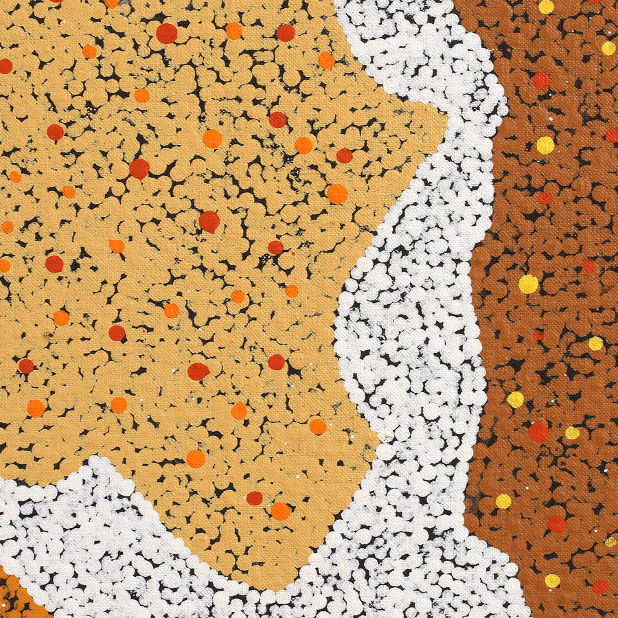 Aboriginal Artwork by Sarah-Jane Nampijinpa Singleton, Yankirri Jukurrpa (Emu Dreaming) - Ngarlikirlangu, 152x61cm