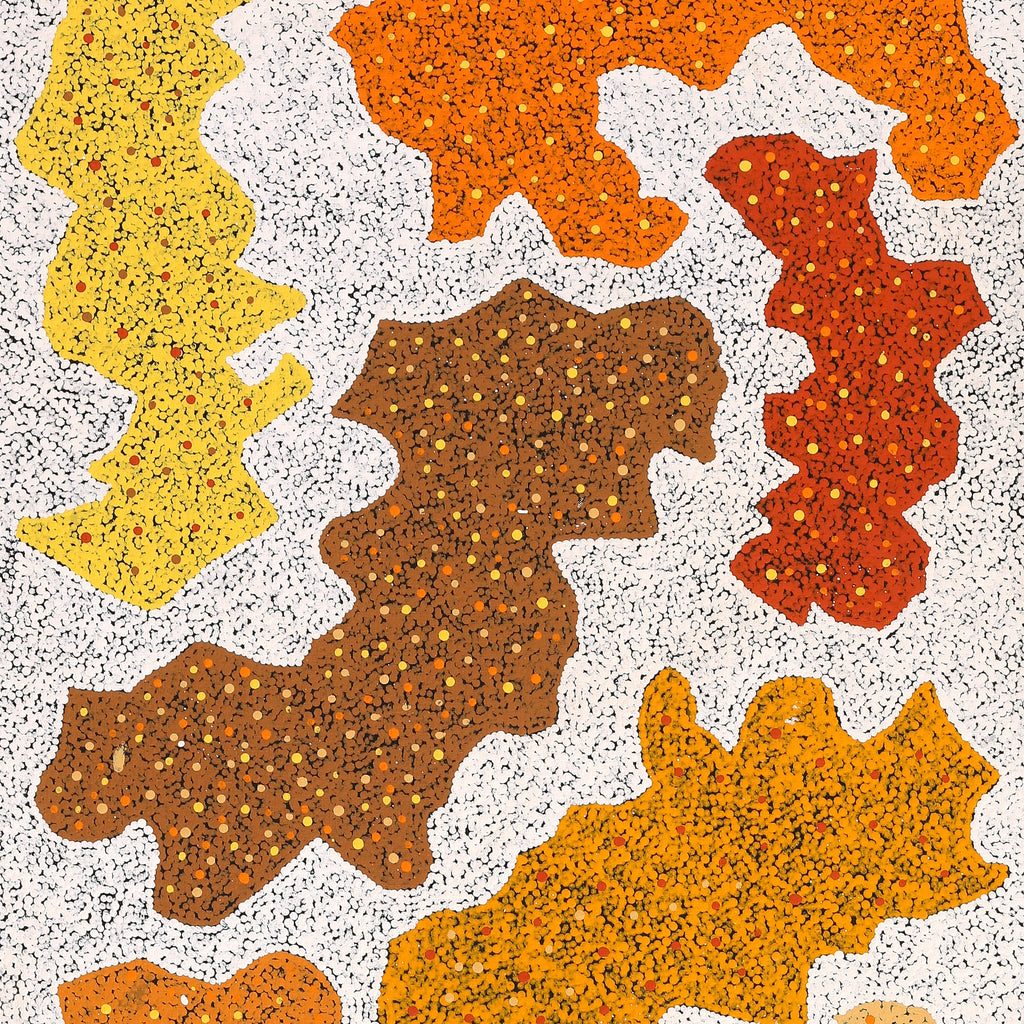 Aboriginal Art by Sarah-Jane Nampijinpa Singleton, Yankirri Jukurrpa (Emu Dreaming) - Ngarlikirlangu, 152x61cm - ART ARK®