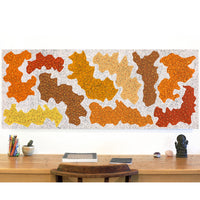 Aboriginal Artwork by Sarah-Jane Nampijinpa Singleton, Yankirri Jukurrpa (Emu Dreaming) - Ngarlikirlangu, 152x61cm