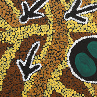 Sarah-Jane Nampijinpa Singleton, Yankirri Jukurrpa (Emu Dreaming) - Ngarlikurlangu, 30x30cm