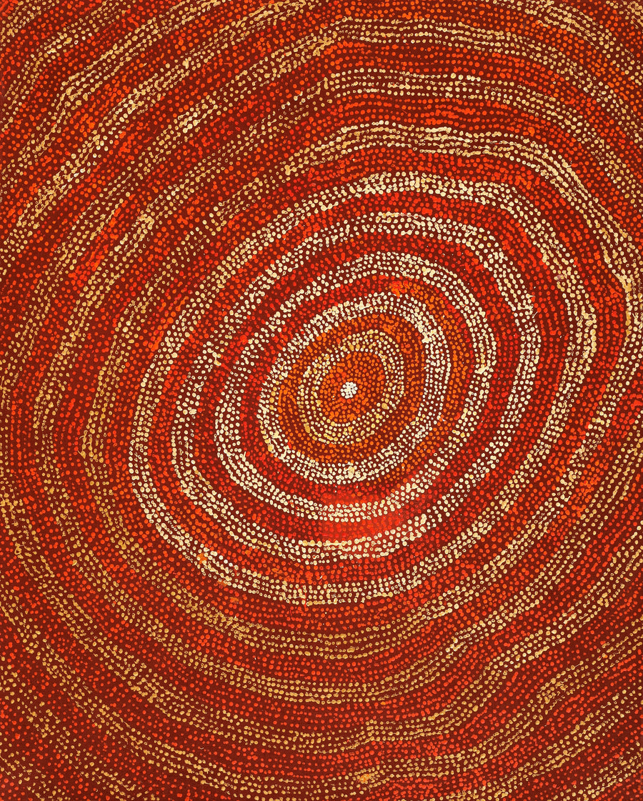 Aboriginal Artwork by Sarah Napurrurla Leo, Ngapa Jukurrpa (Water Dreaming) - Puyurru, 76x61cm