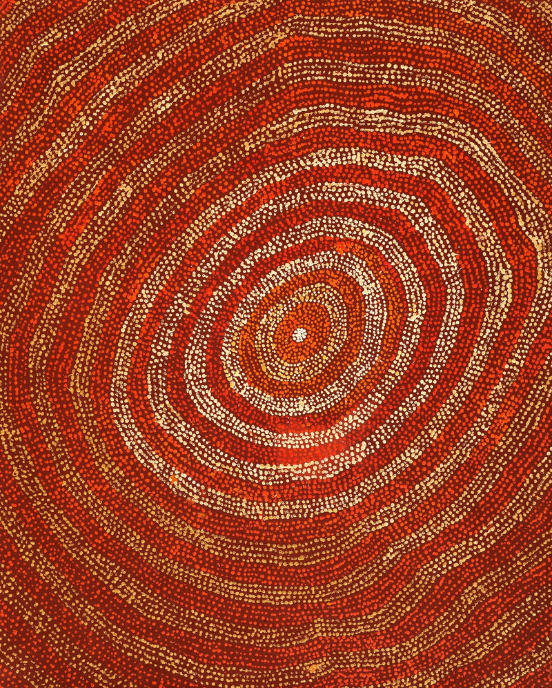 Aboriginal Artwork by Sarah Napurrurla Leo, Ngapa Jukurrpa (Water Dreaming) - Puyurru, 76x61cm