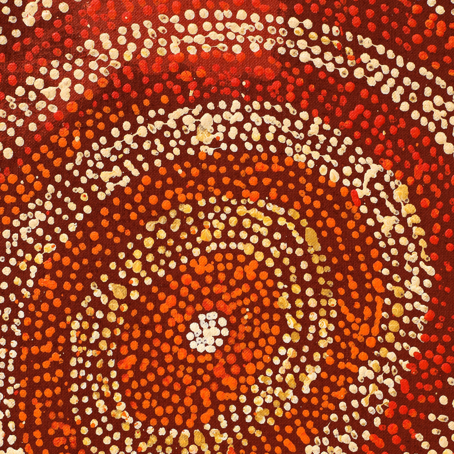 Aboriginal Artwork by Sarah Napurrurla Leo, Ngapa Jukurrpa (Water Dreaming) - Puyurru, 76x61cm