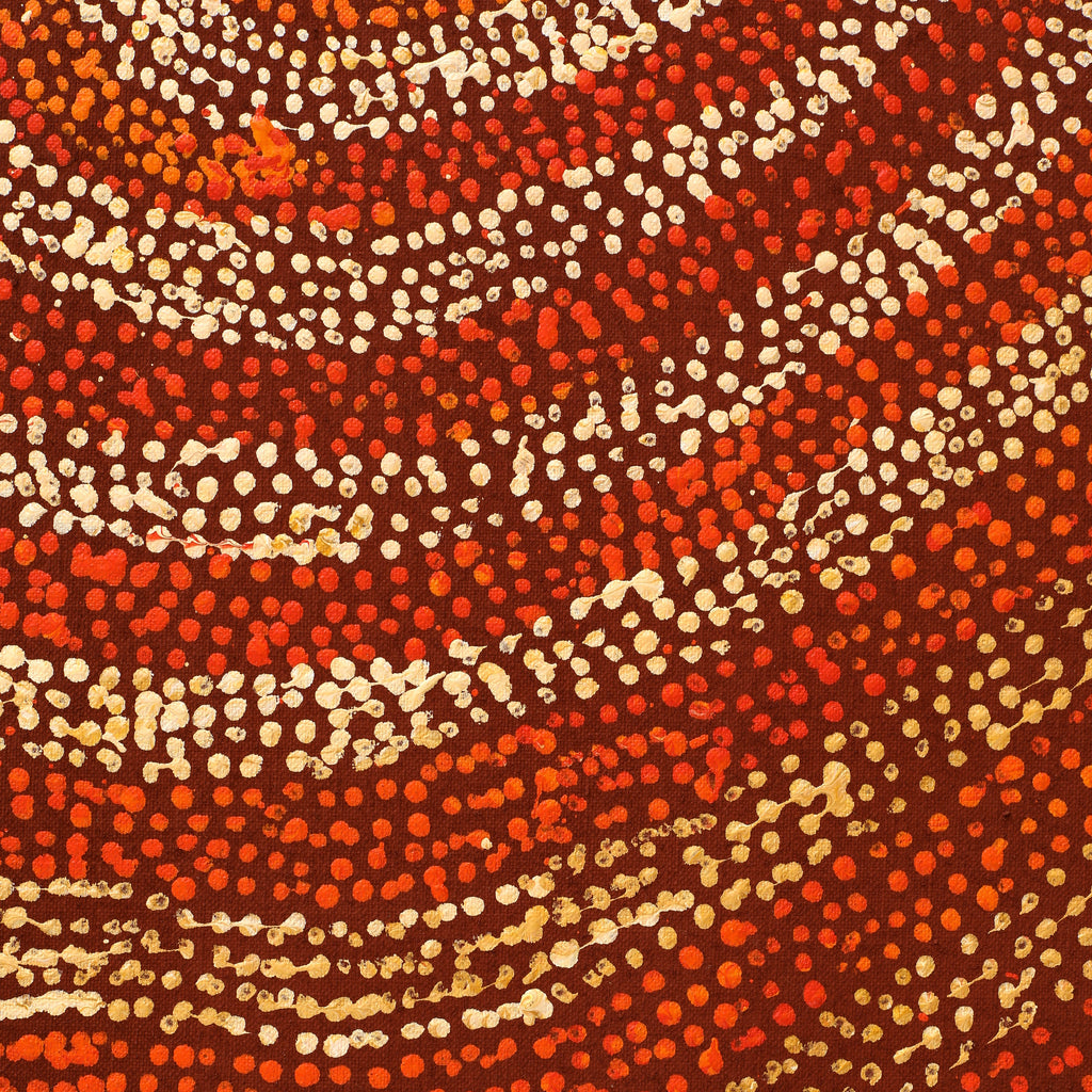 Aboriginal Artwork by Sarah Napurrurla Leo, Ngapa Jukurrpa (Water Dreaming) - Puyurru, 76x61cm