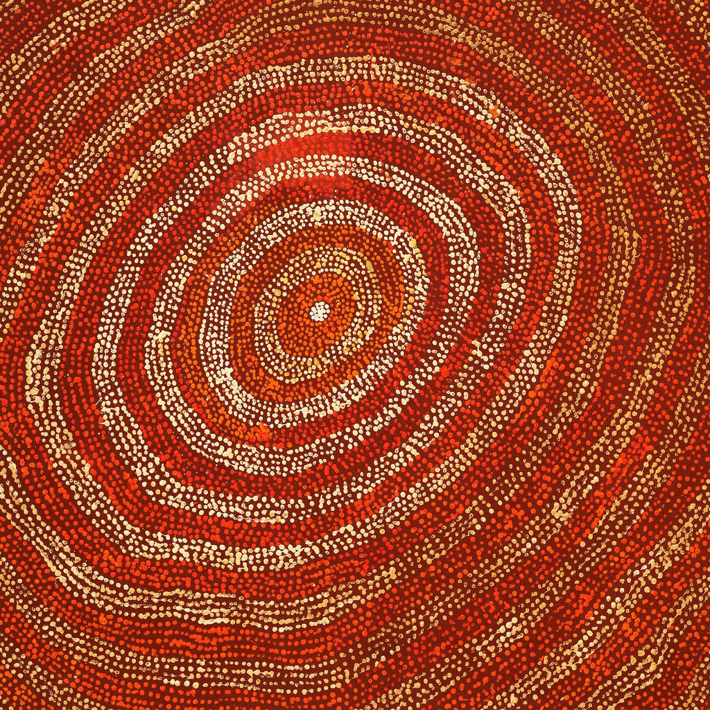 Aboriginal Artwork by Sarah Napurrurla Leo, Ngapa Jukurrpa (Water Dreaming) - Puyurru, 76x61cm - ART ARK®
