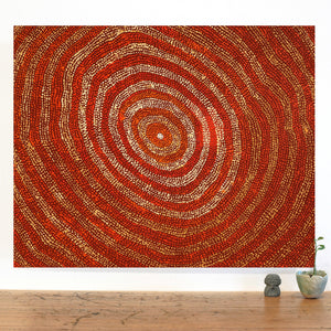 Aboriginal Artwork by Sarah Napurrurla Leo, Ngapa Jukurrpa (Water Dreaming) - Puyurru, 76x61cm - ART ARK®