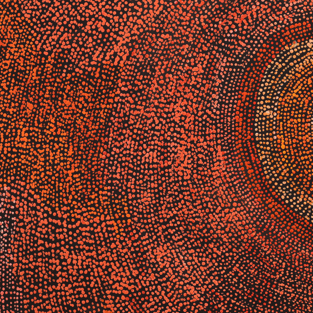 Aboriginal Artwork by Sarah Napurrurla Leo, Ngapa Jukurrpa (Water Dreaming) - Puyurru, 122x122cm
