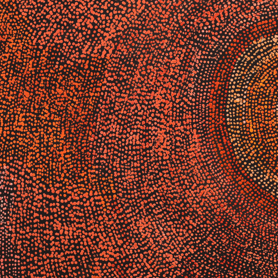 Aboriginal Artwork by Sarah Napurrurla Leo, Ngapa Jukurrpa (Water Dreaming) - Puyurru, 122x122cm