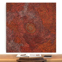 Aboriginal Artwork by Sarah Napurrurla Leo, Ngapa Jukurrpa (Water Dreaming) - Puyurru, 122x122cm