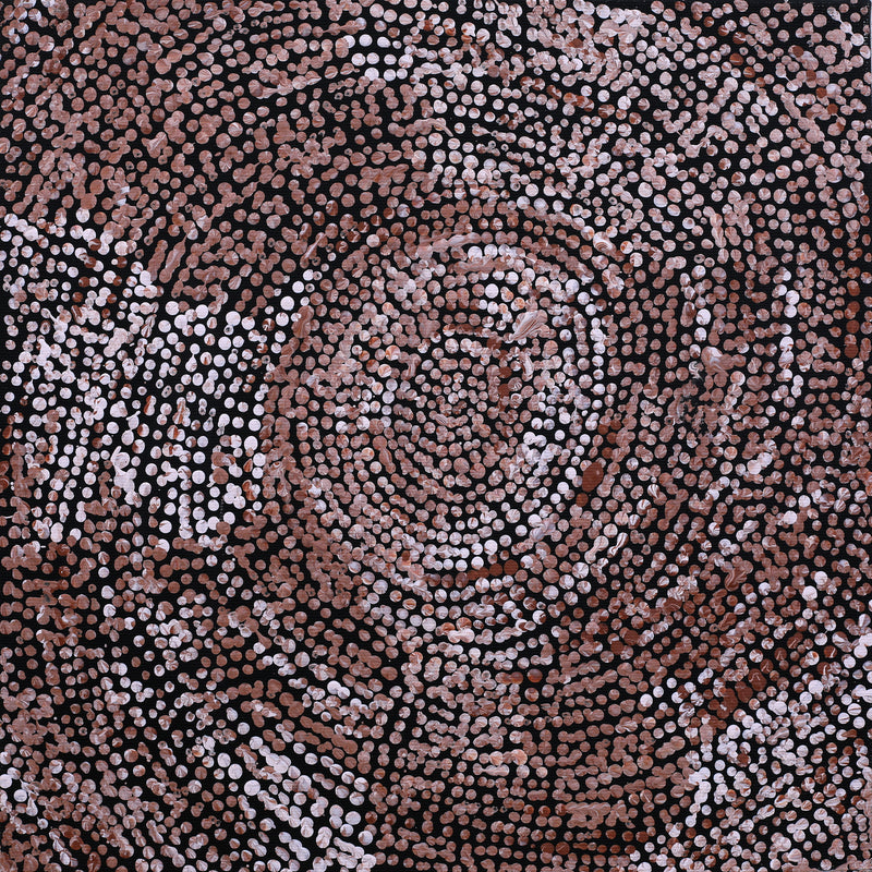 Aboriginal Artwork by Sarah Napurrurla Leo, Ngapa Jukurrpa (Water Dreaming) - Puyurru, 30x30cm