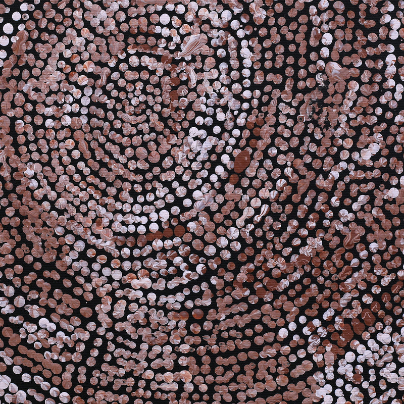 Aboriginal Artwork by Sarah Napurrurla Leo, Ngapa Jukurrpa (Water Dreaming) - Puyurru, 30x30cm