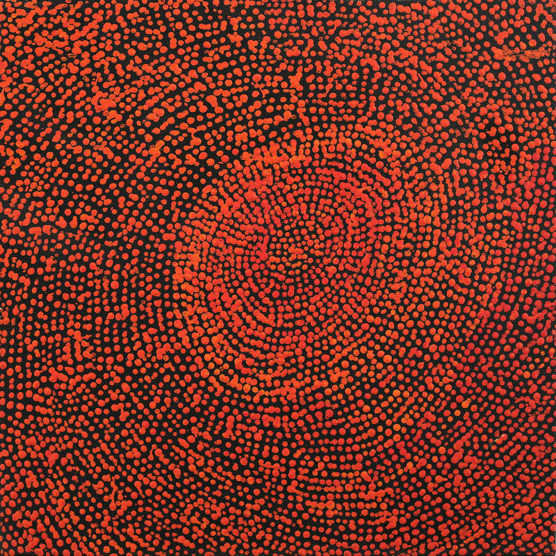 Aboriginal Artwork by Sarah Napurrurla Leo, Ngapa Jukurrpa (Water Dreaming) - Puyurru, 30x30cm
