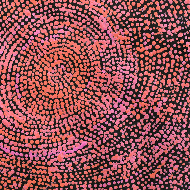 Aboriginal Artwork by Sarah Napurrurla Leo, Ngapa Jukurrpa (Water Dreaming) - Puyurru, 30x30cm