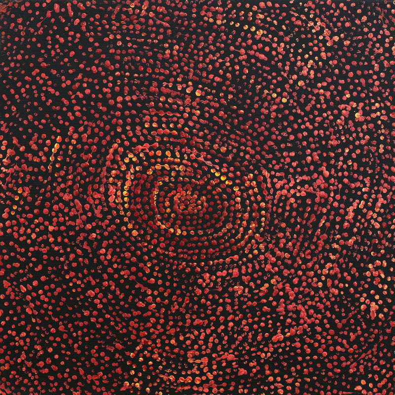 Aboriginal Artwork by Sarah Napurrurla Leo, Ngapa Jukurrpa (Water Dreaming) - Puyurru, 30x30cm