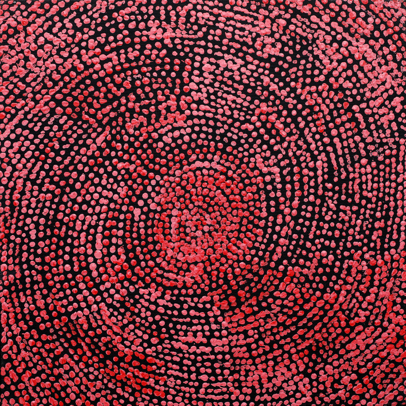 Aboriginal Artwork by Sarah Napurrurla Leo, Ngapa Jukurrpa (Water Dreaming) - Puyurru, 30x30cm