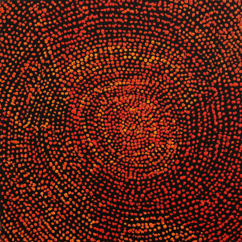 Aboriginal Artwork by Sarah Napurrurla Leo, Ngapa Jukurrpa (Water Dreaming) - Puyurru, 30x30cm
