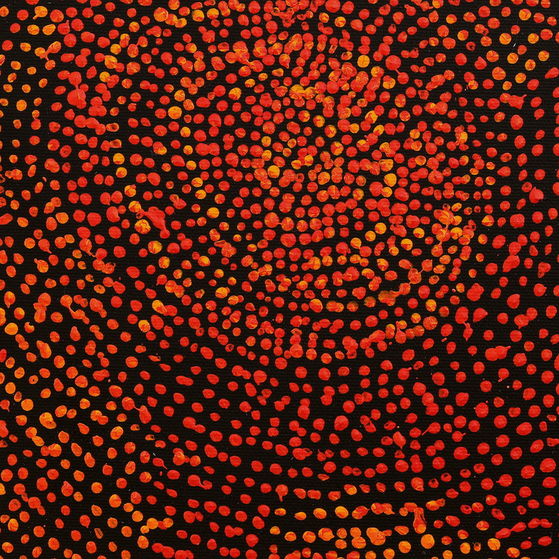 Aboriginal Artwork by Sarah Napurrurla Leo, Ngapa Jukurrpa (Water Dreaming) - Puyurru, 30x30cm