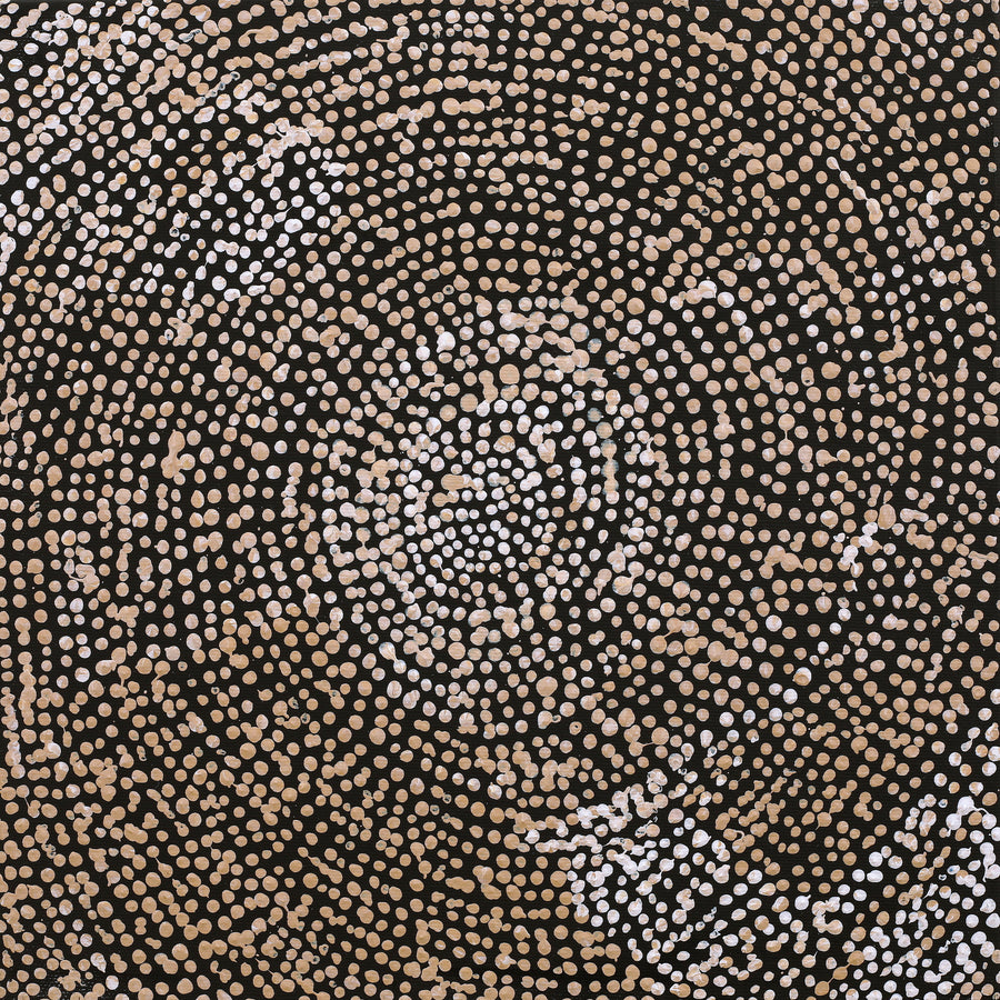 Aboriginal Artwork by Sarah Napurrurla Leo, Ngapa Jukurrpa (Water Dreaming) - Puyurru, 30x30cm