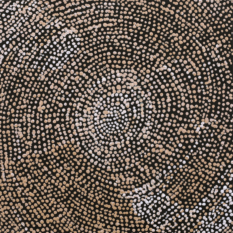 Aboriginal Artwork by Sarah Napurrurla Leo, Ngapa Jukurrpa (Water Dreaming) - Puyurru, 30x30cm