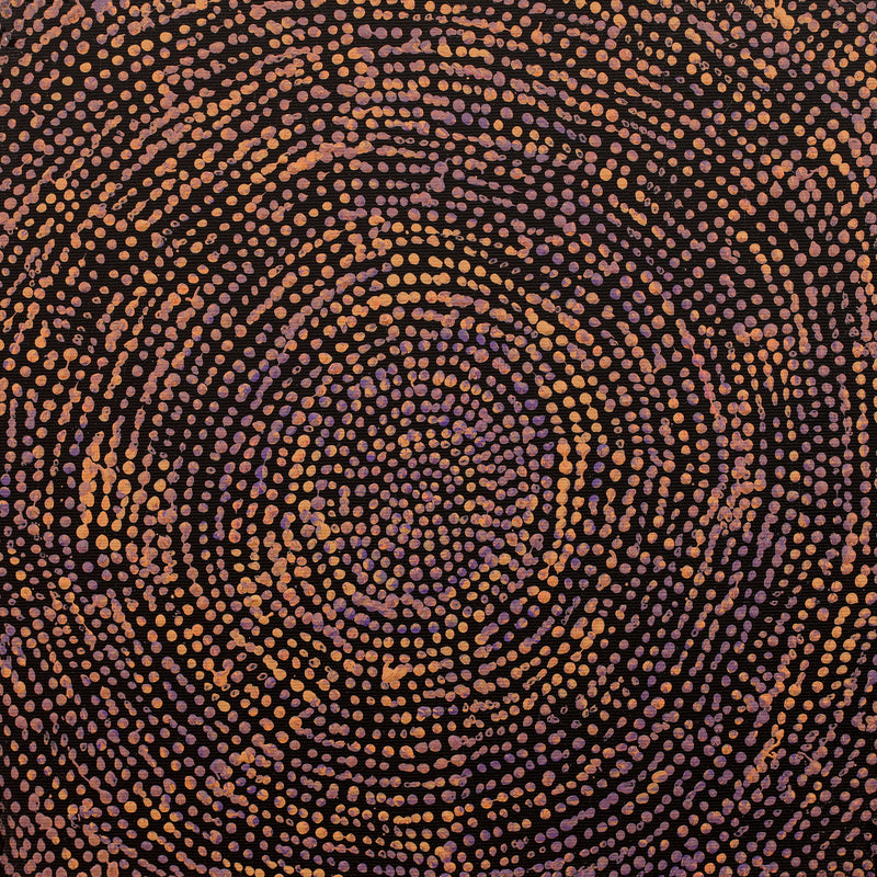 Aboriginal Artwork by Sarah Napurrurla Leo, Ngapa Jukurrpa (Water Dreaming) - Puyurru, 30x30cm