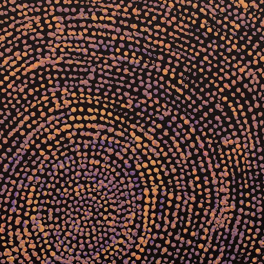 Aboriginal Artwork by Sarah Napurrurla Leo, Ngapa Jukurrpa (Water Dreaming) - Puyurru, 30x30cm
