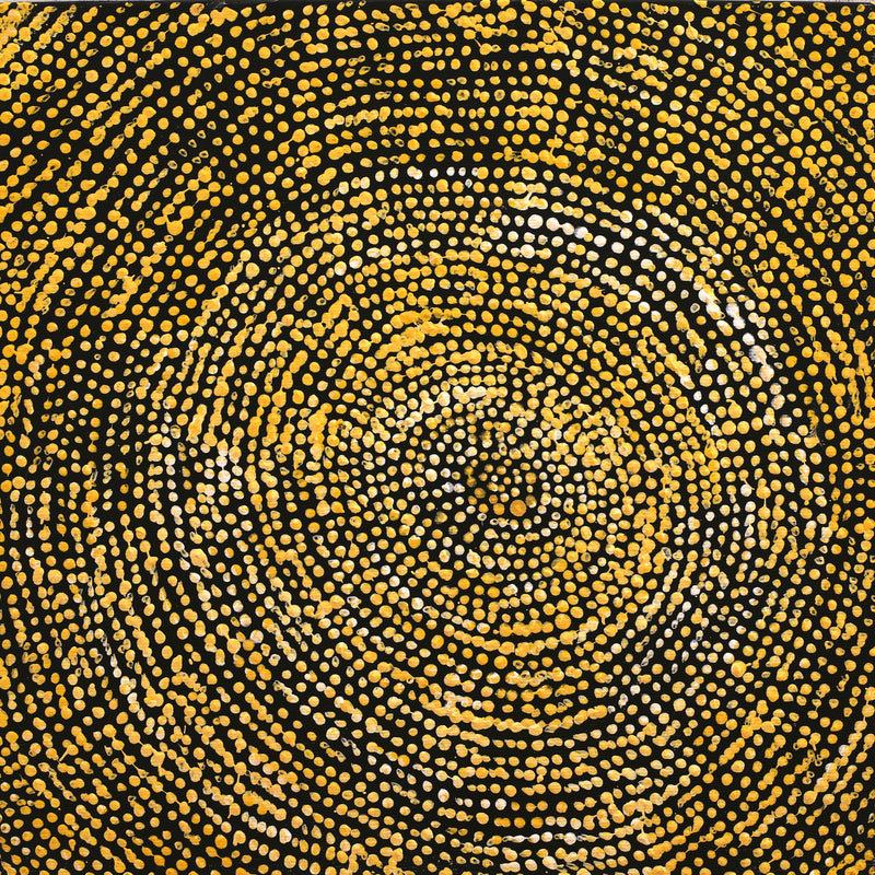 Aboriginal Artwork by Sarah Napurrurla Leo, Ngapa Jukurrpa (Water Dreaming) - Puyurru, 30x30cm