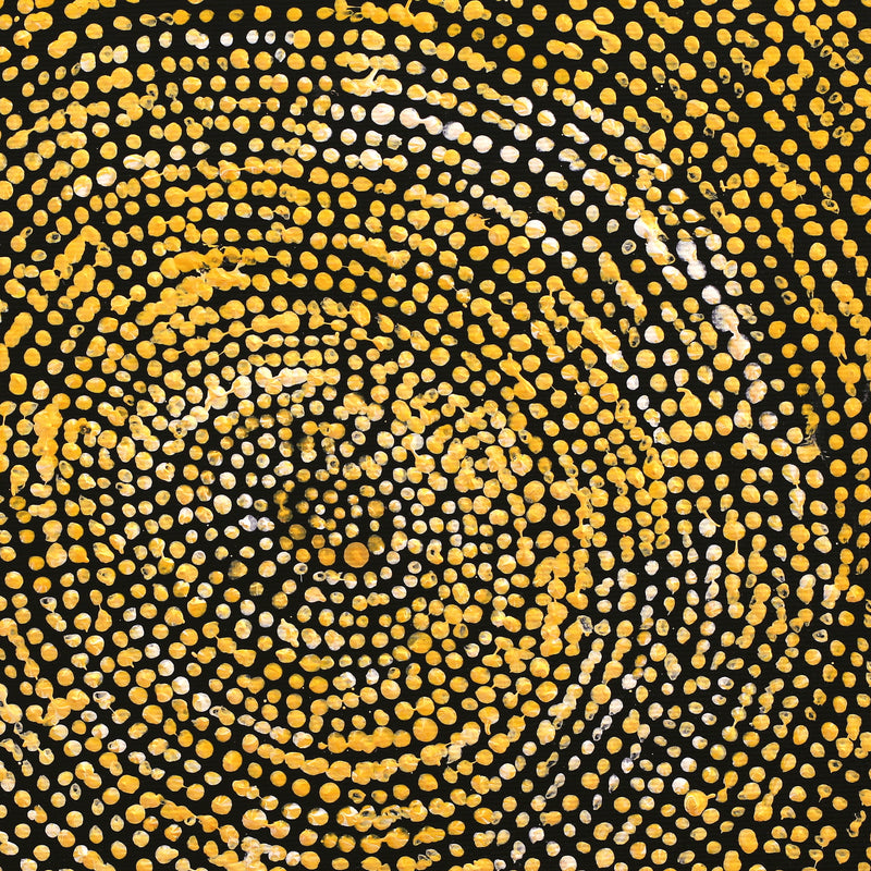 Aboriginal Artwork by Sarah Napurrurla Leo, Ngapa Jukurrpa (Water Dreaming) - Puyurru, 30x30cm