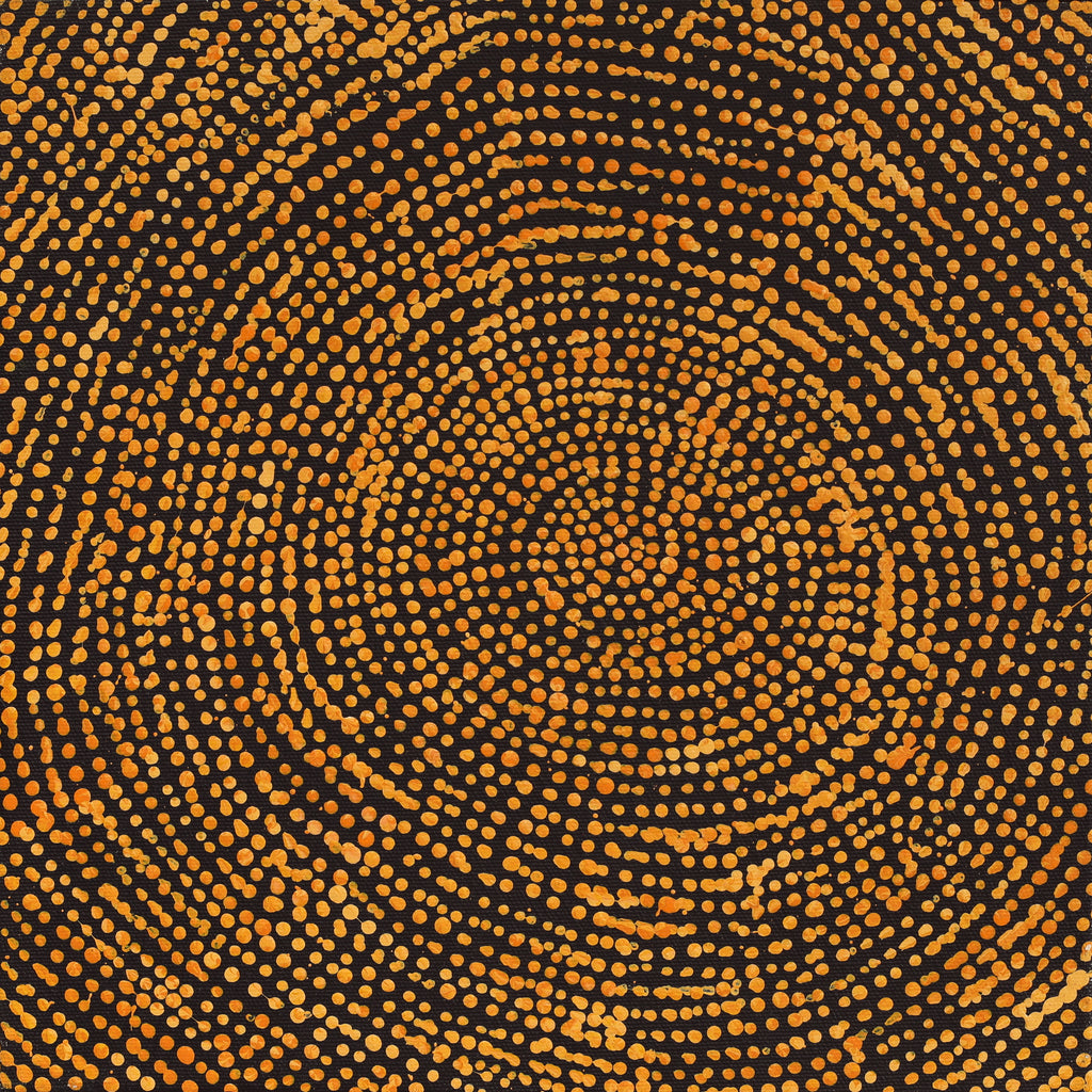 Aboriginal Artwork by Sarah Napurrurla Leo, Ngapa Jukurrpa (Water Dreaming) - Puyurru, 30x30cm