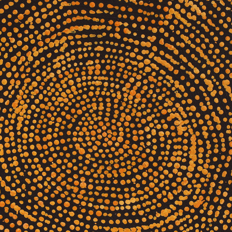 Aboriginal Artwork by Sarah Napurrurla Leo, Ngapa Jukurrpa (Water Dreaming) - Puyurru, 30x30cm